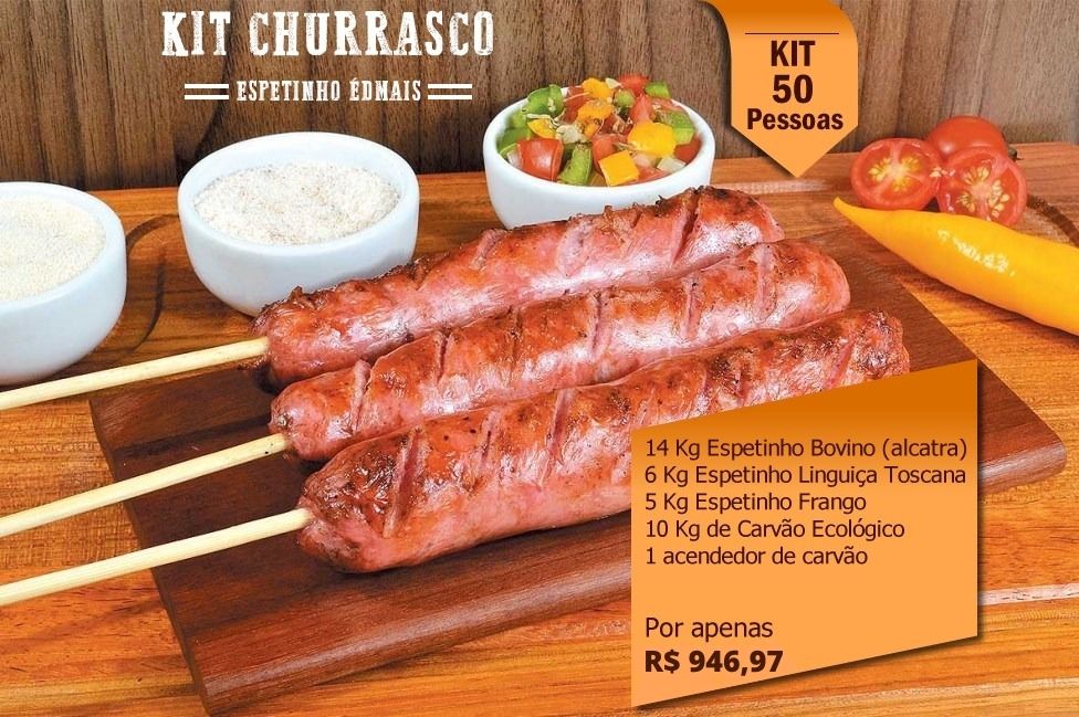 Kit Churrasco 50 Pessoas - EspetinhoEdMais